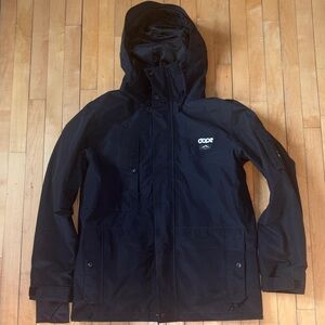 DOPE Midnight Black Hooded insulated ski/snowboard Jacket size large